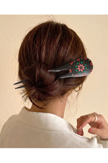 Painted Wooden Hair Stick
